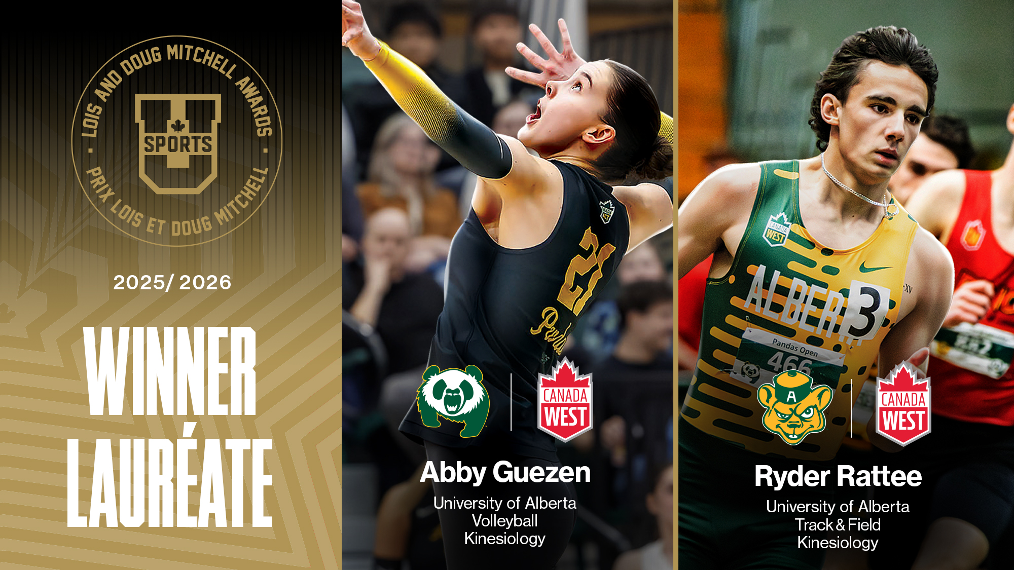 Abby Guezen et Ryder Rattee nomm&eacute;s athl&egrave;tes de l&rsquo;ann&eacute;e de U SPORTS 2025-2026