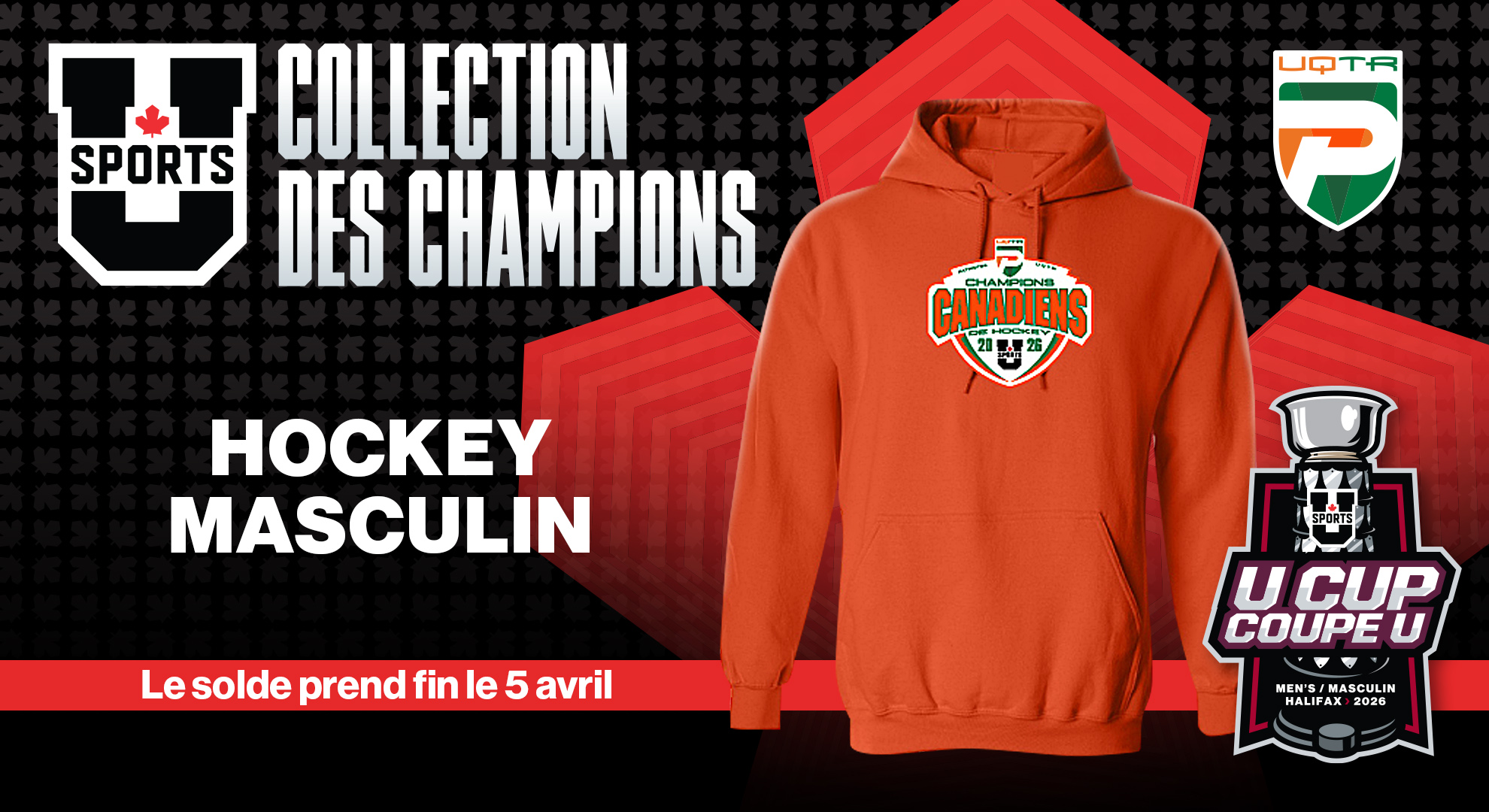 D&eacute;couvrez la collection des champions de hockey masculin U SPORTS 2026!